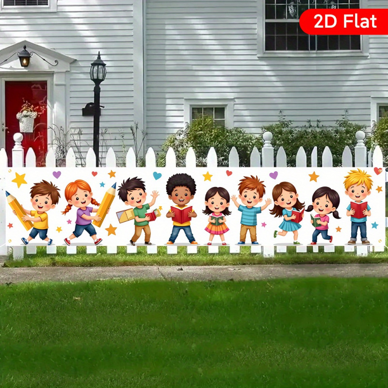 Kids Outdoor Fence - VIKAMA Back to School Yard Banner
