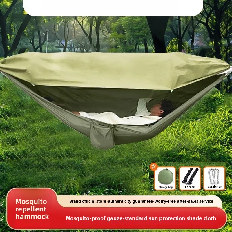Kids Outdoor Hammock - Mesh Hammock With Mosquito Net Roll