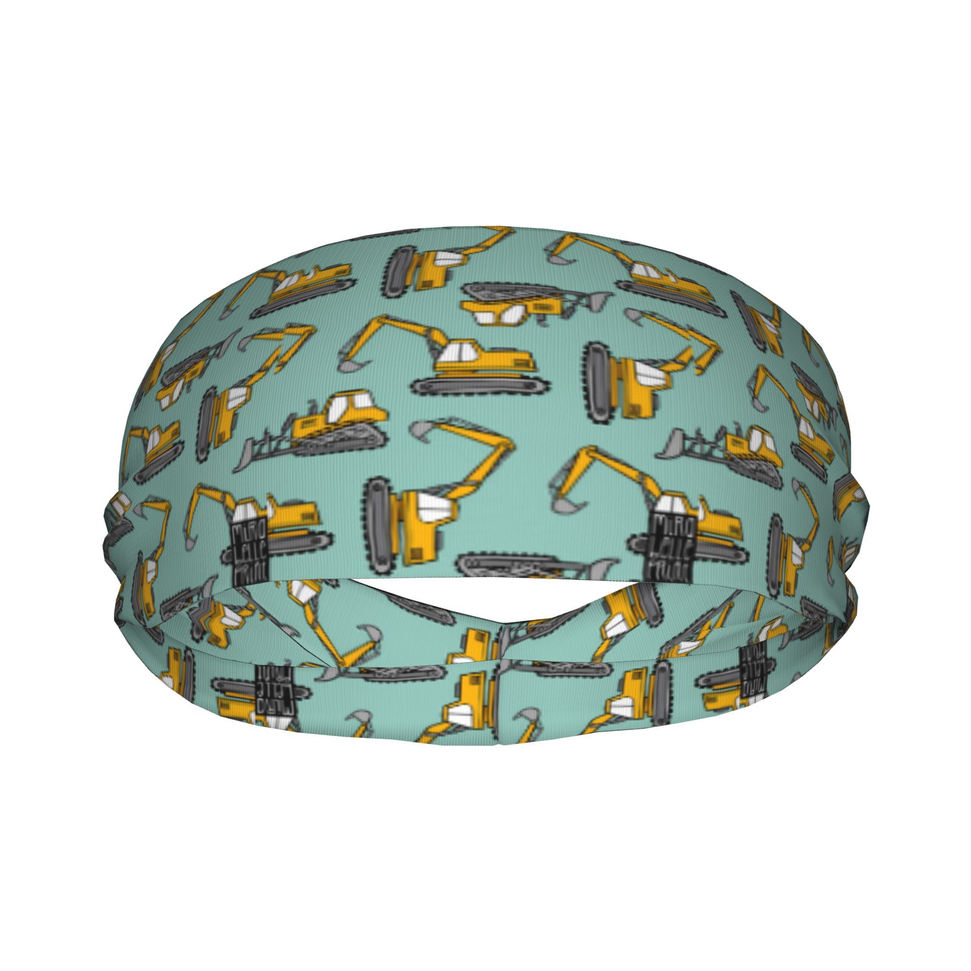 Kids Outdoor Yoga - Cartoon Excavator Print Headband Sweat Absorbent