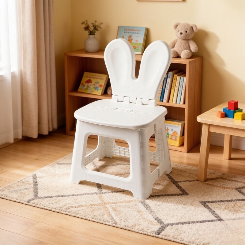 2PCS Thickened Rabbit Cartoon  - огляд і ціна Kids Outdoor Folding Chair