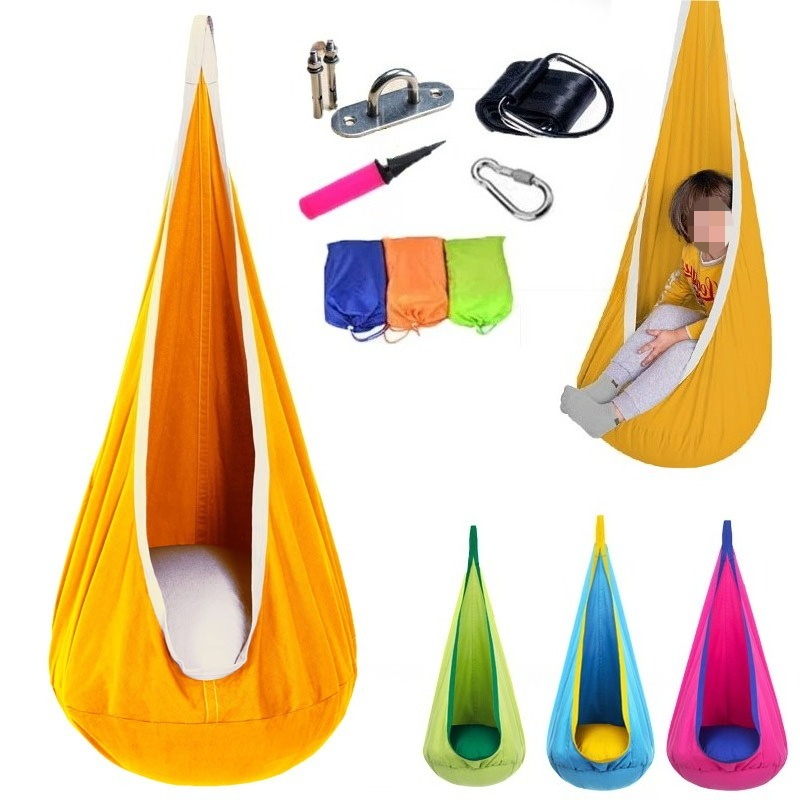 1Pc Kids Pod Swing Seat Cotton - огляд і ціна Kids Yellow Outdoor Chair