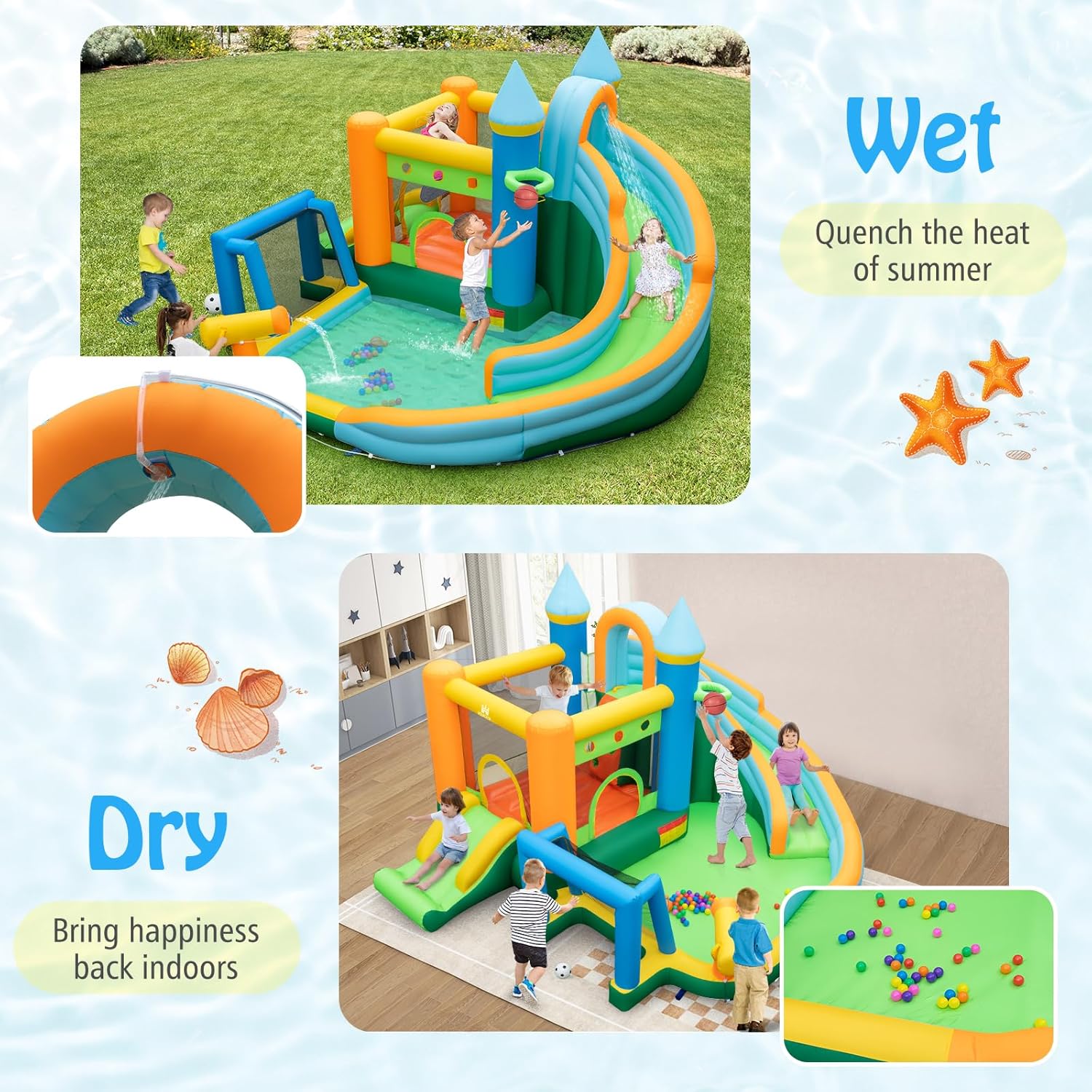9-in-1 Inflatable Water Slide  - огляд і ціна Kids Outdoor Water