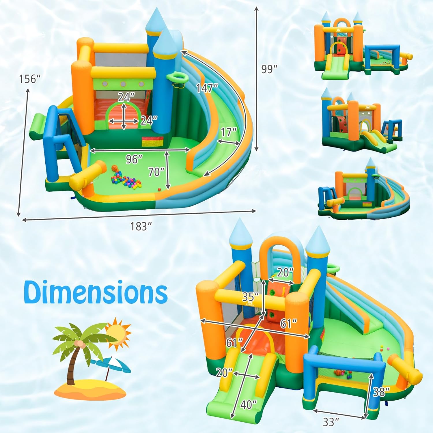 9-in-1 Inflatable Water Slide  - огляд і ціна Kids Outdoor Water