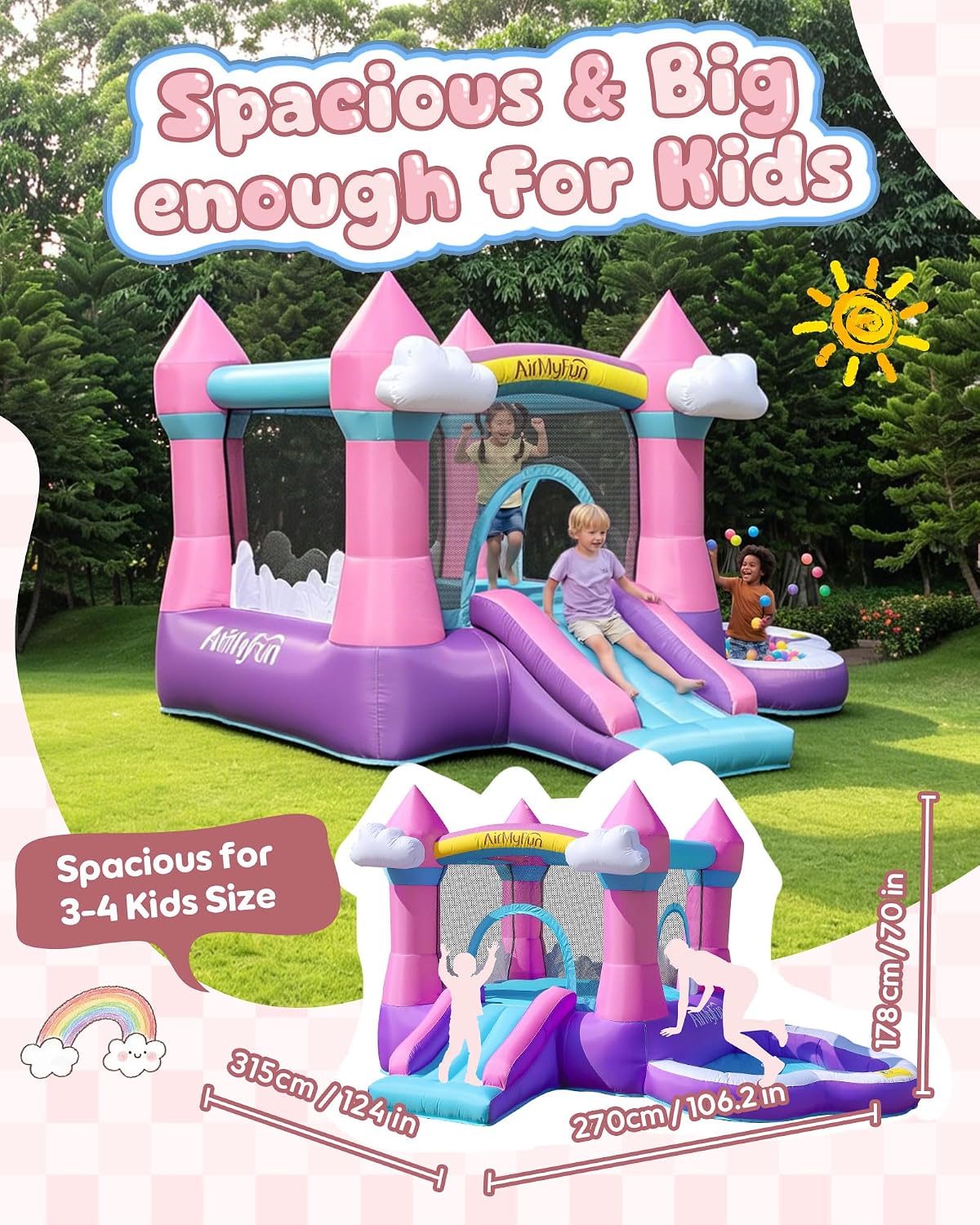 Pink Indoor/Outdoor Inflatable - огляд і ціна Kids Outdoor Water