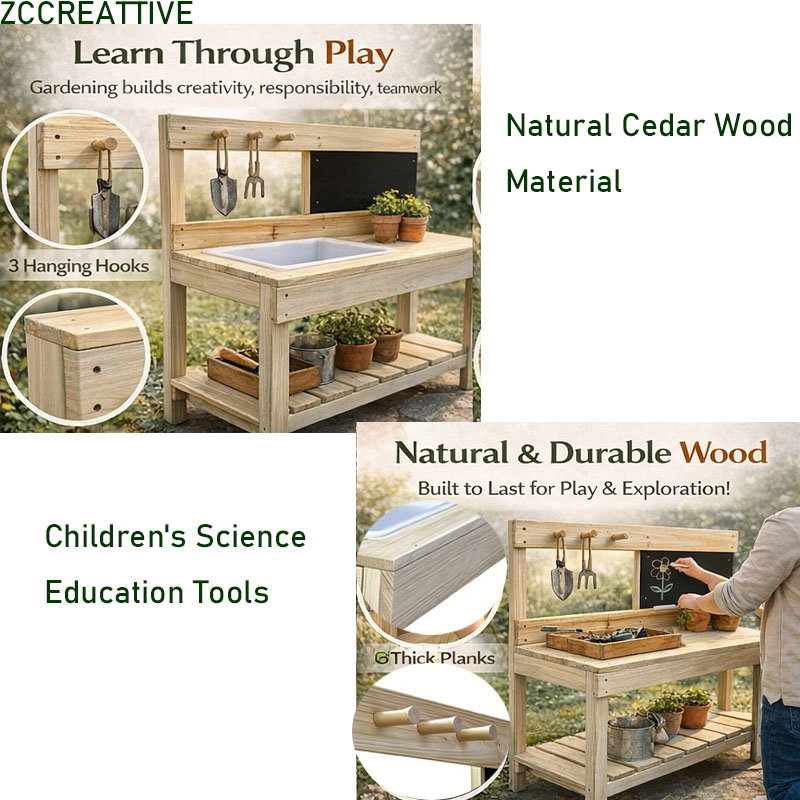 ZCCREATTIVE Children Wooden Po - огляд і ціна Kids Outdoor Mud Table