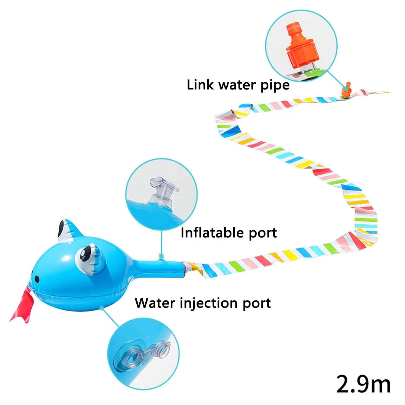 Inflatable Water Spray Snake T - огляд і ціна Kids Outdoor Water