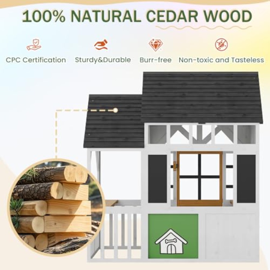 Outdoor Wooden Play House For  - огляд і ціна Kids Outdoor House With Kitchen
