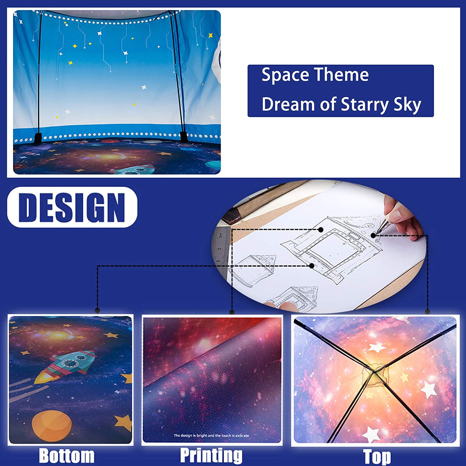 Rocket Ship Kids Tent Pop Up P - огляд і ціна Kids Outdoor Fence