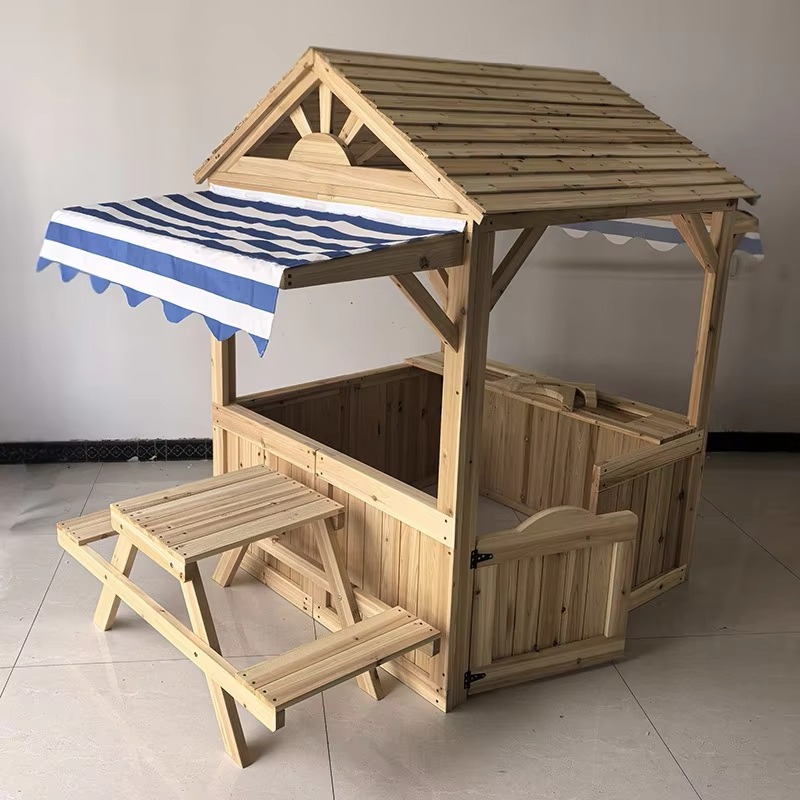 Wood Kids Play House Wooden Ch - огляд і ціна Kids Outdoor House With Kitchen