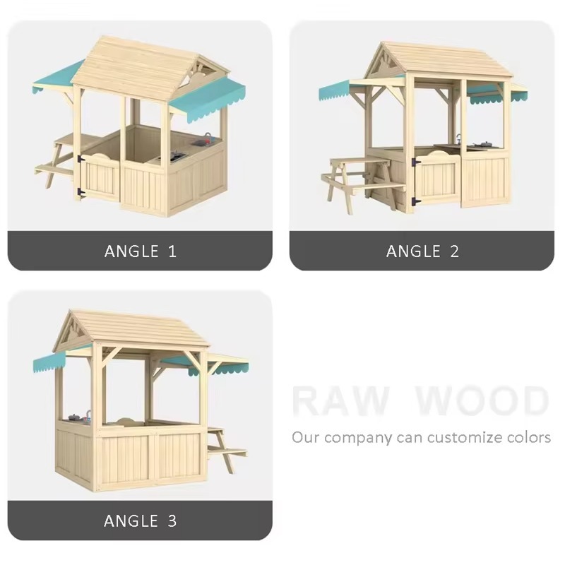 Wood Kids Play House Wooden Ch - огляд і ціна Kids Outdoor House With Kitchen
