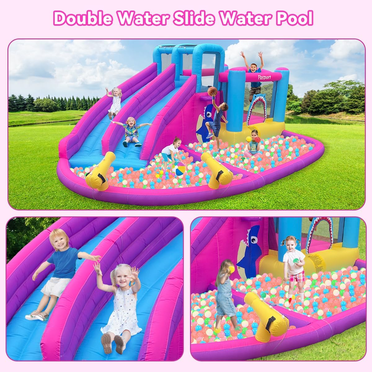 Twin Water Slides Inflatable B - огляд і ціна Kids Outdoor Climbing Wall