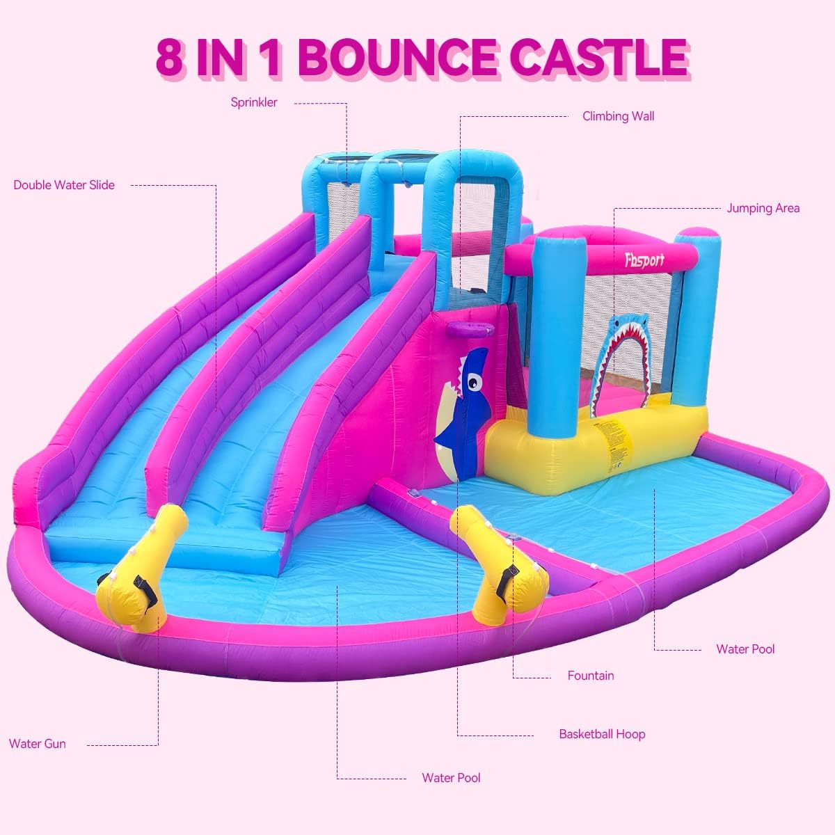 Twin Water Slides Inflatable B - огляд і ціна Kids Outdoor Climbing Wall