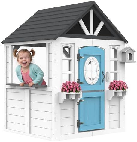 Wooden Kids Playhouse with Kit - огляд і ціна Kids Outdoor House With Kitchen
