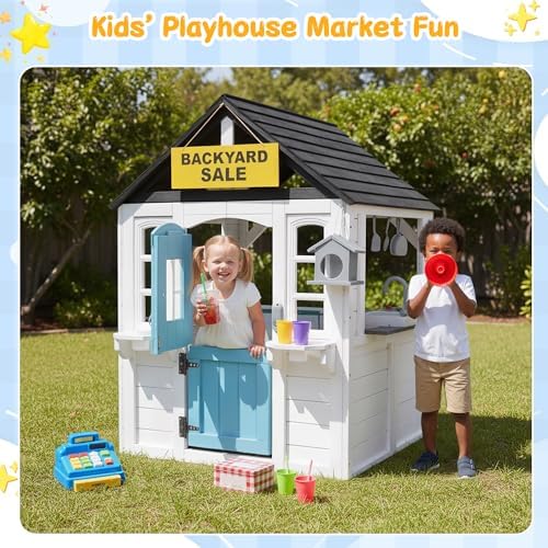 Wooden Kids Playhouse with Kit - огляд і ціна Kids Outdoor House With Kitchen