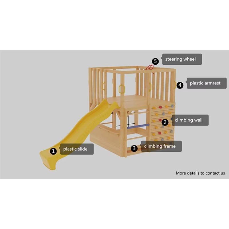 Kids Wooden Outdoor Cubby Hous - огляд і ціна Kids Outdoor Climbing Wall